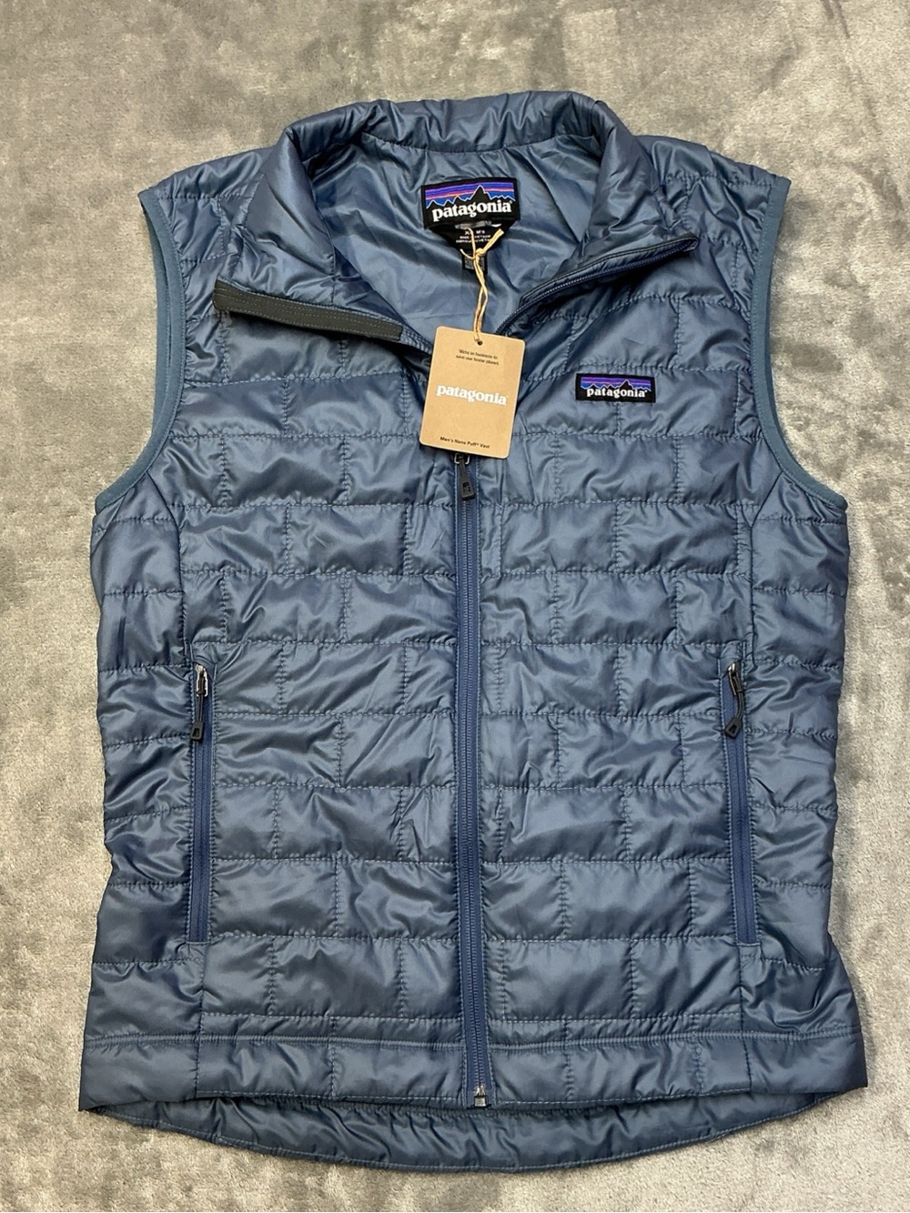 Patagonia Nano Puff Vest Mens XS Utility Blue lightweight quilted outdoor hiking